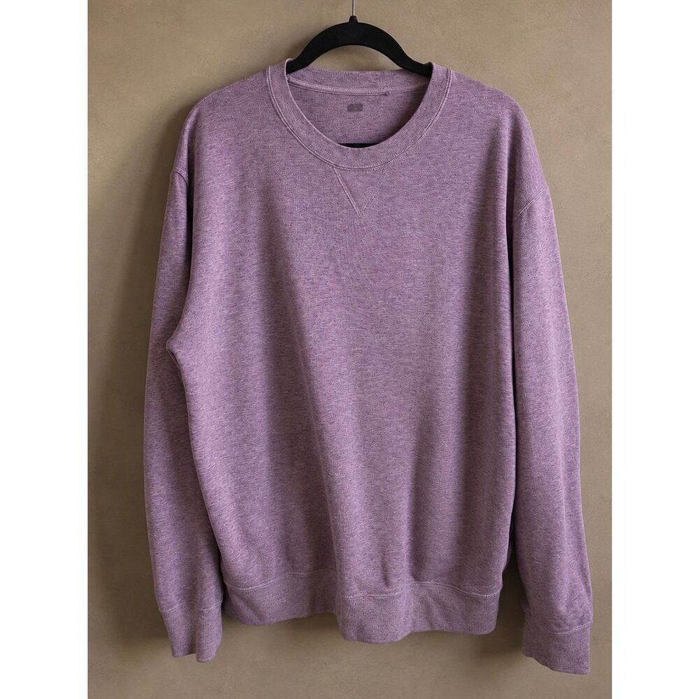Uniqlo Men’s Large Crewneck Sweatshirt Soft Touch Mauve Purple Cotton Blend